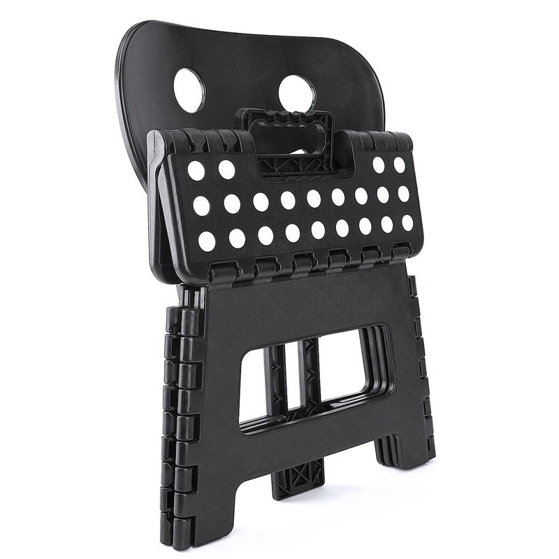 ACSTEP Folding Step Stool with Back Support for Kids,9" Kids Step Stool for Outdoor or Indoor Kitchen Step Stools and Bathroom Stool for Toddlers Boys Girls - Black - Image 2